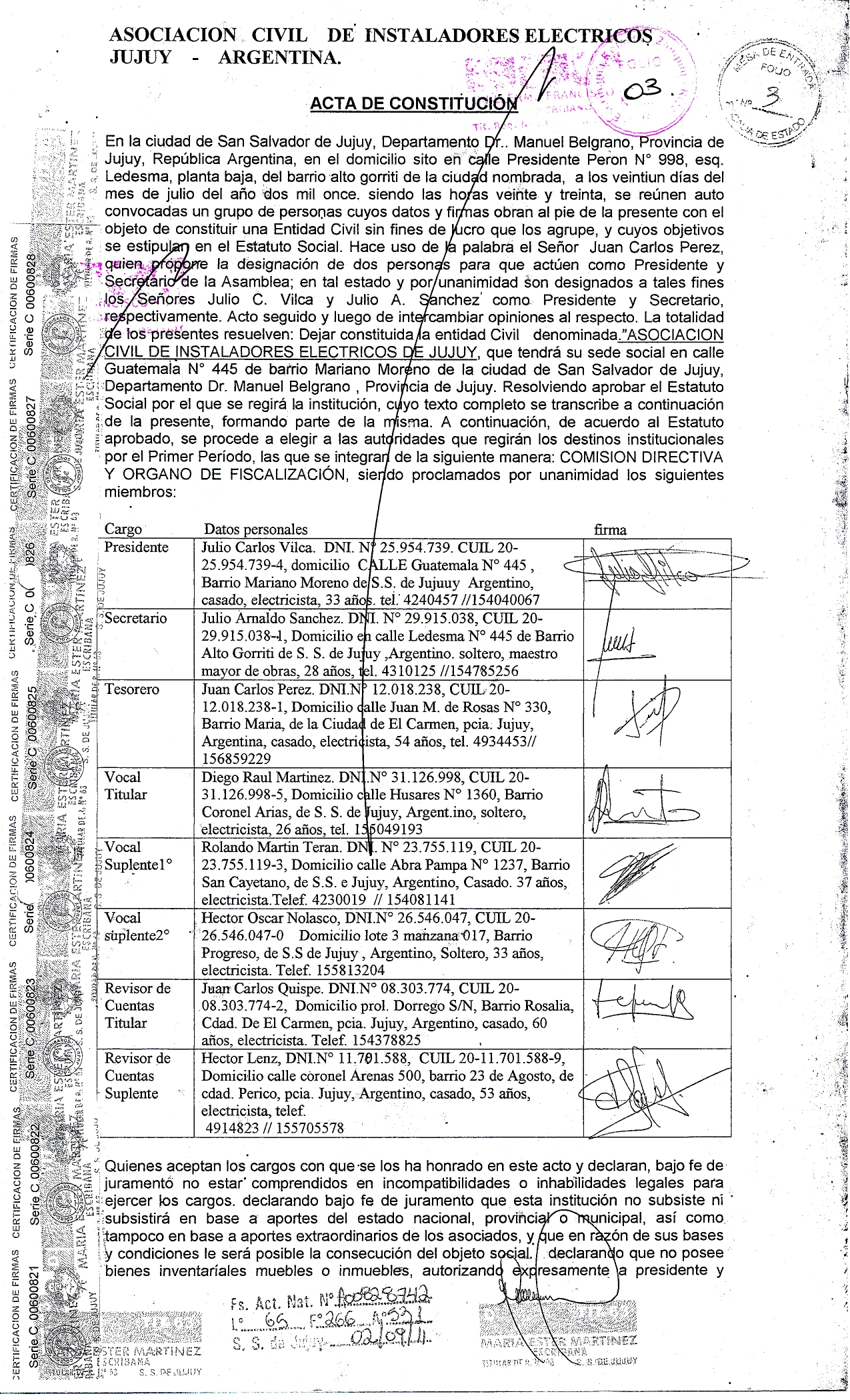 Acta de Constitución de la AIEJ
