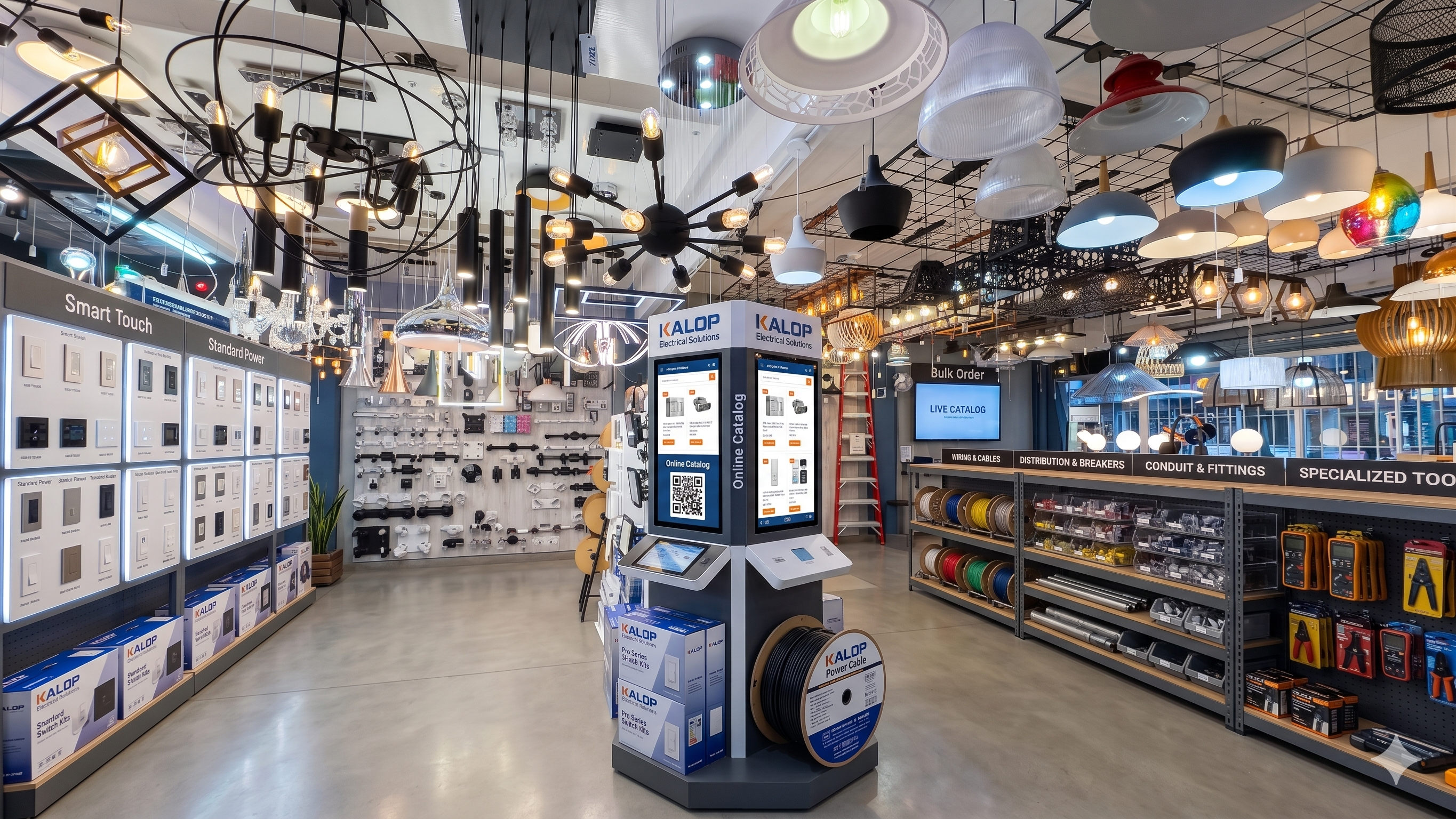 Simulación de tienda de iluminación